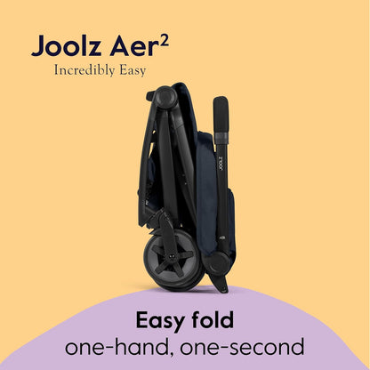 Joolz Aer2 Lightweight Travel Stroller for Baby & Toddler – One-Hand Fold, Compact Carry-On Airplane Approved, Reclining Seat, UPF 50+ Canopy, Travel Pouch, Baby Net – Forest Green