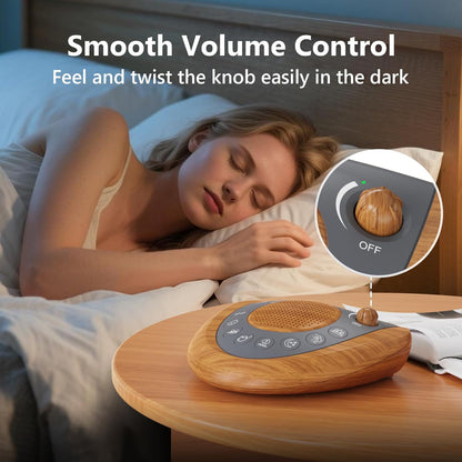 White Noise Machine, Portable Sleep Sound Machine with 24 Soothing Sounds, Timer & Memory Function, Headphone Jack, USB Charging, Powered by AC or Battery for Baby, Kids, Adults, Travel