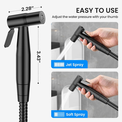 Arofa Handheld Toilet Bidet Sprayer for Toilet-Adjustable Water Pressure Control with Bidet Hose for Feminine Wash, Stainless Steel Brushed Nickel Bidet Faucet Cloth Diaper for Baby Wash