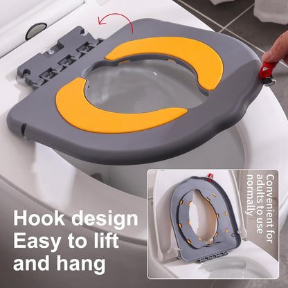 Portable Potty Training Seatï Upgraded Non-Slip-Anti pinch buttocks, No need to disassemble and install every time, saving a lot of time for Toddlers & Kids, Suitable for multi shaped toilets (Pink)