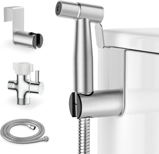 Handheld Bidet Sprayer for Toilet, Stainless Steel Jet Spray Kit Adjustable Pressure, Leak-Proof Jet Spray, Feminine Wash & Muslim Shower, Wall/Toilet Mount, Used for RV Toilets