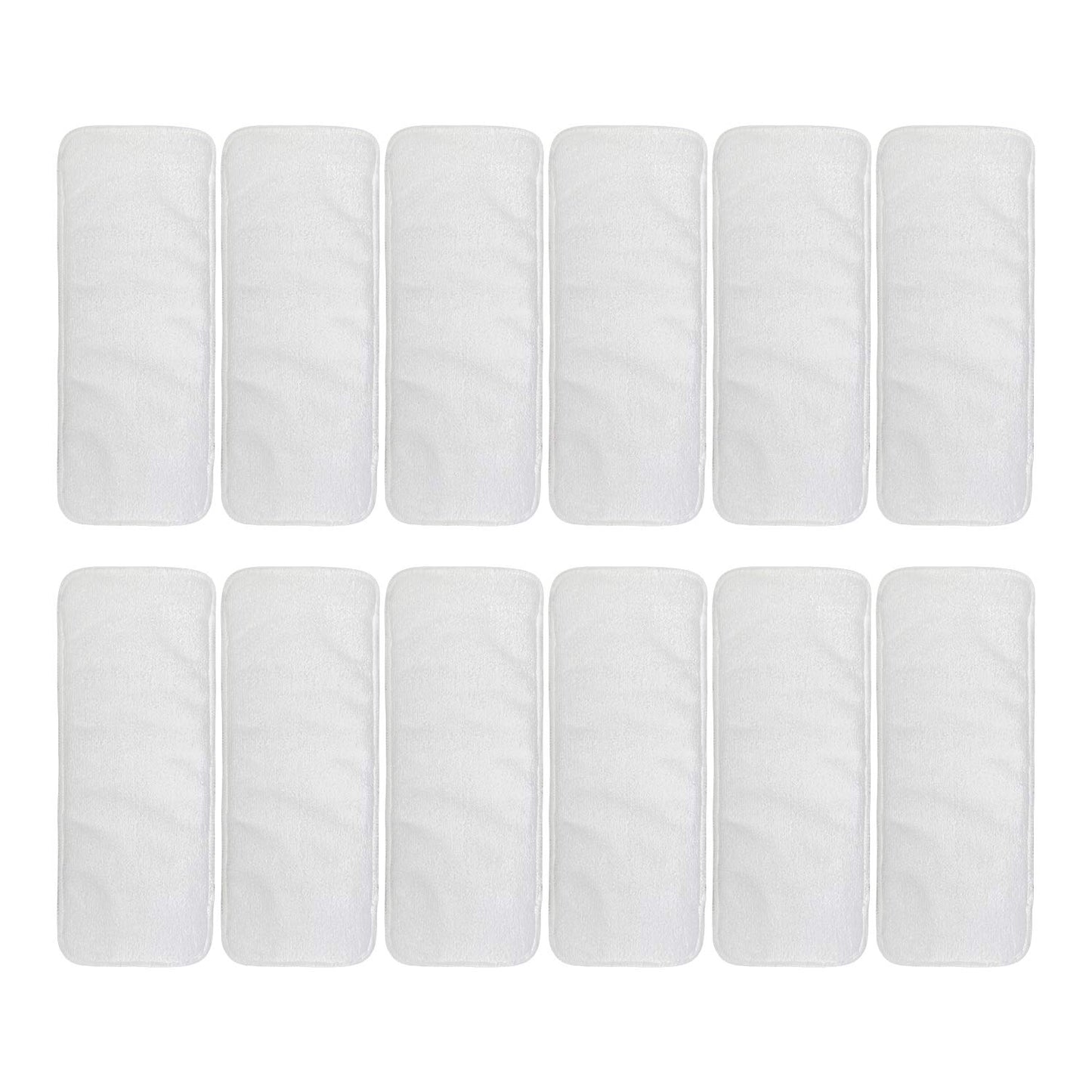 ALVABABY 12pcs Microfiber Inserts,Soft Cloth Diaper Liner,3-Layer Absorbent Inserts,Reusable for Baby Cloth Diapers 12T