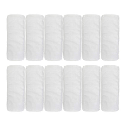 ALVABABY 12pcs Microfiber Inserts,Soft Cloth Diaper Liner,3-Layer Absorbent Inserts,Reusable for Baby Cloth Diapers 12T