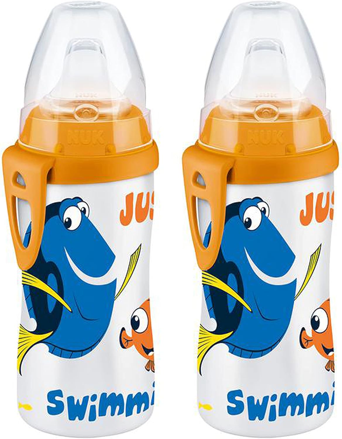 NUK Active Sippy Cup, 10 oz, 2 Pack, Disney's Cars, Lightning McQueen, BPA-Free, Spill-Proof, Transition Cup