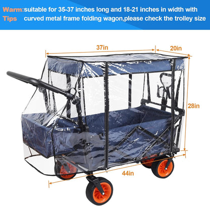 Waterproof Collapsible Wagon Rain & Sun Cover - Windproof UV-Resistant Canopy for Stroller/Trolley/Cart Accessories, Suit for Camping Picnic Garden Use