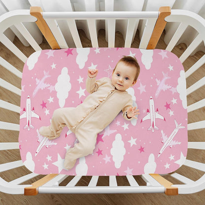 Fitted Crib Sheets Cactus and Floral Stretchy Portable Playard Sheets for Baby Toddler, Breathable Soft Mini Crib Mattress 52 x 28 in for Boys and Girls
