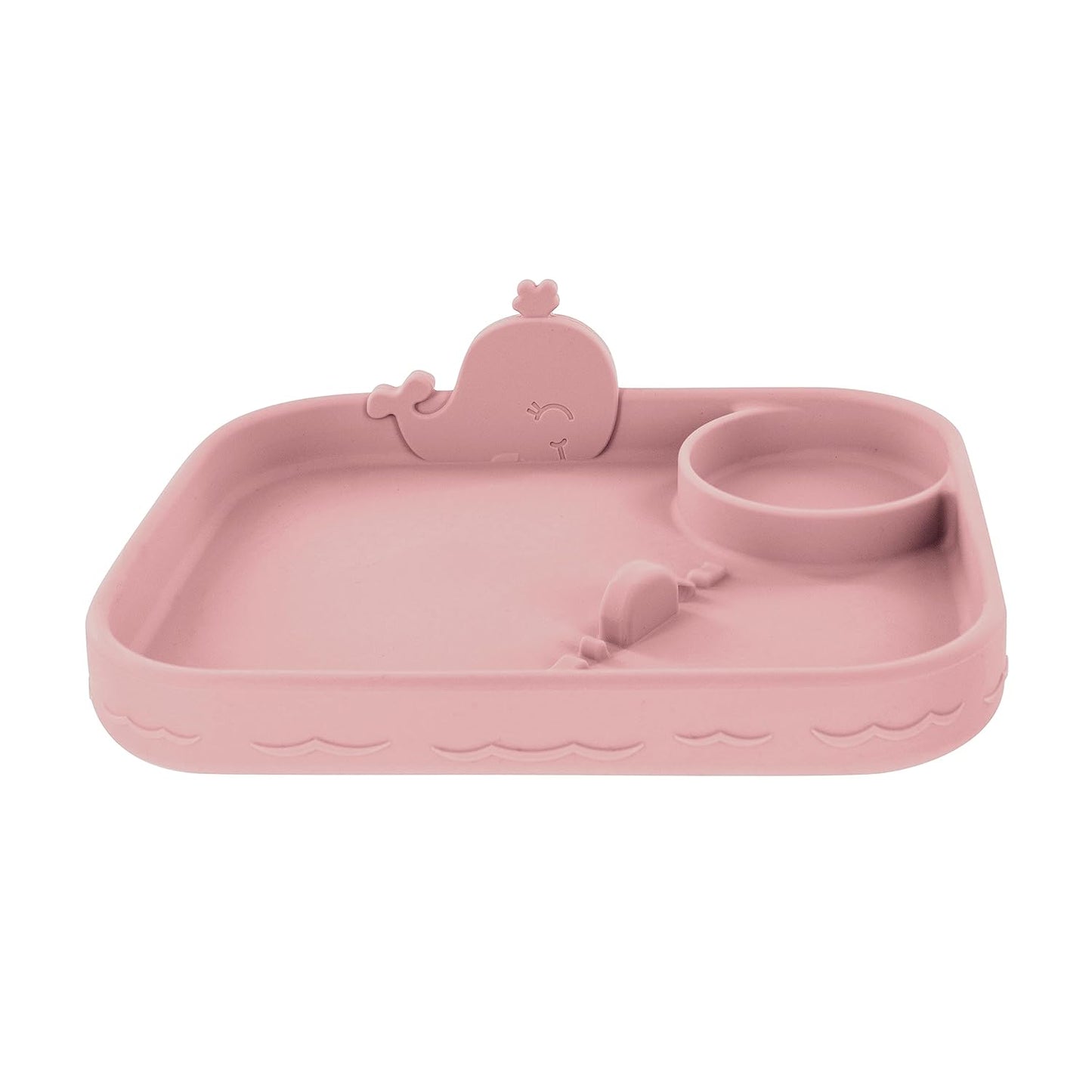 Nuby Animal Friend Silicone Round Bowl - Toddler Bowl - 6+ Months - Pink Whale Bowl