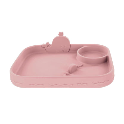 Nuby Animal Friend Silicone Round Bowl - Toddler Bowl - 6+ Months - Pink Whale Bowl