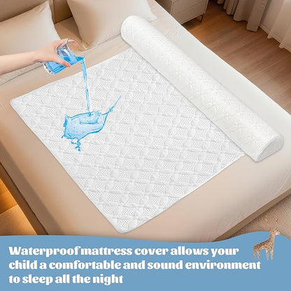 Asatdd Waterproof Bed Rail for Toddlers, Bed Guard Rail, Soft Memory Foam Toddler Bed Bumper for Twin, Full, Queen, King Beds with Washable Cover, 1 Pack