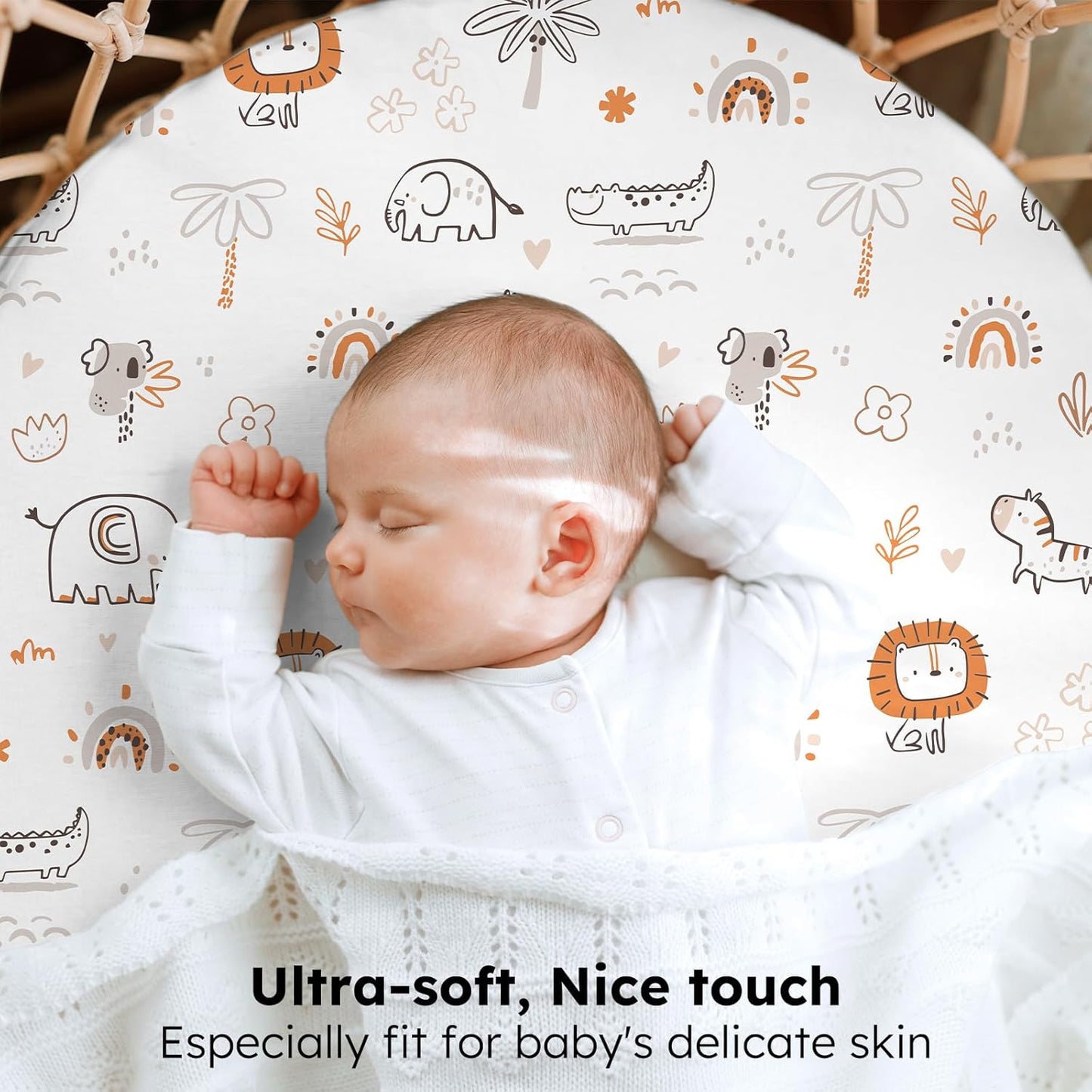 Baby Bedside Bassinet Sheets Girl, 33”x20” Compatible with Baby Delight Dream On Me & Most Rectangle Bedside Sleeper Bassinet Mattress, Super Soft Microfiber Pink Butterfly Flower