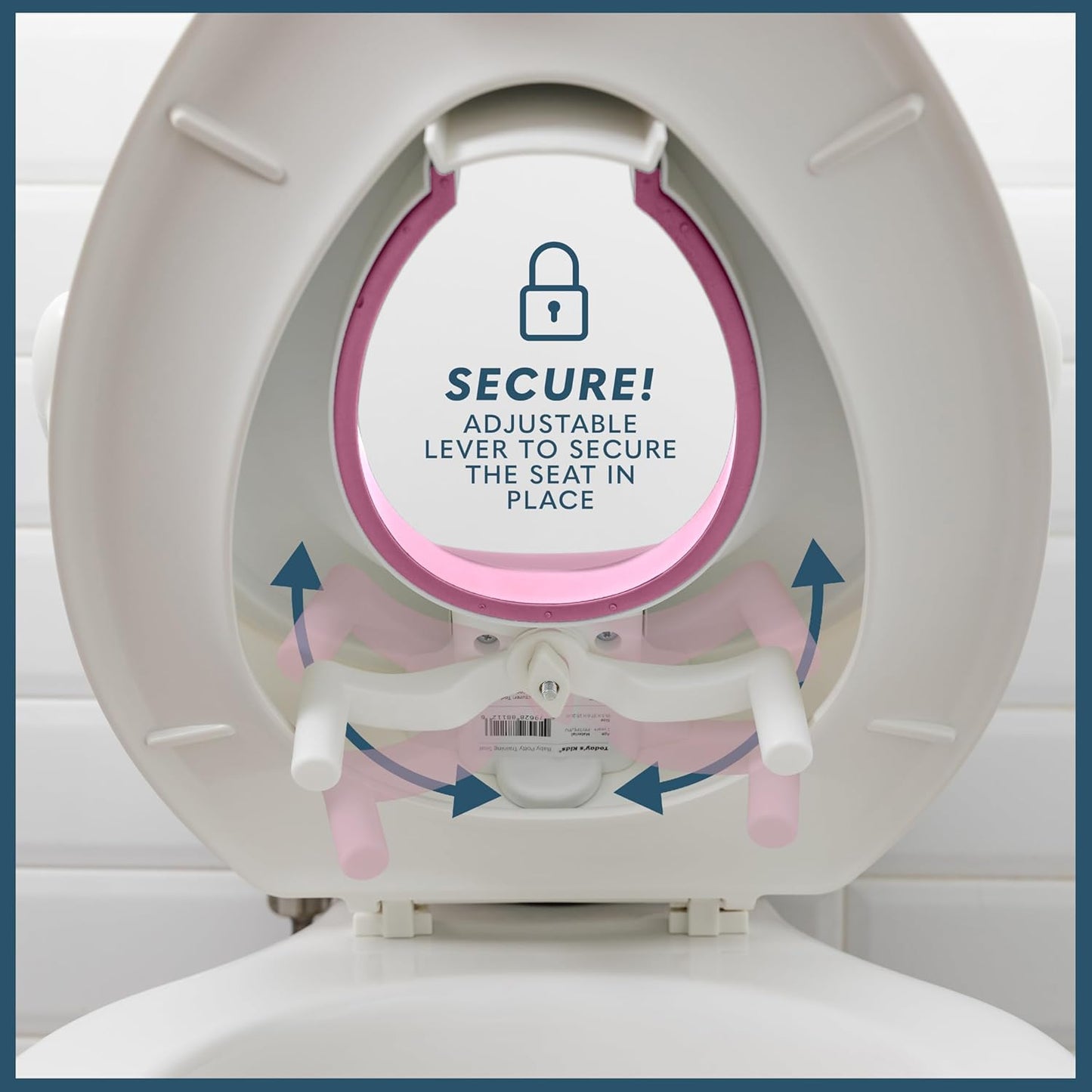 Todays Kids Anti-Slip Baby Training Toilet Seat for Toddlers - Comfortable & Soft Cushion, Secure Grip Handles - Splash Guard Design Potty Toddler Toilet Seat Attachment, Easy Storage Loop - Blue