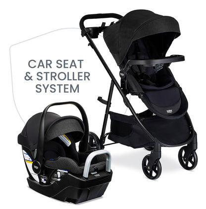 Britax Brook+ Modular Baby Stroller, Ultra-Lightweight Infant and Toddler Stroller with SafeWash Insert and 4 Ways to Stroll, Graphite Onyx