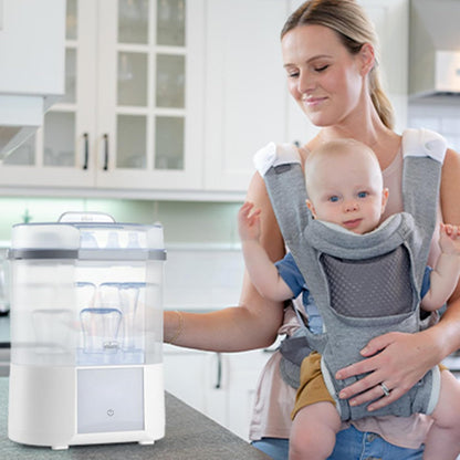 Chicco 3-in-1 Modular Electric Steam Sterilizer for Baby Bottles, Feeding Accessories, and More | Eliminates 99.9% of Germs | 3 Configurations | Automatic Shut-Off and Quiet Operation