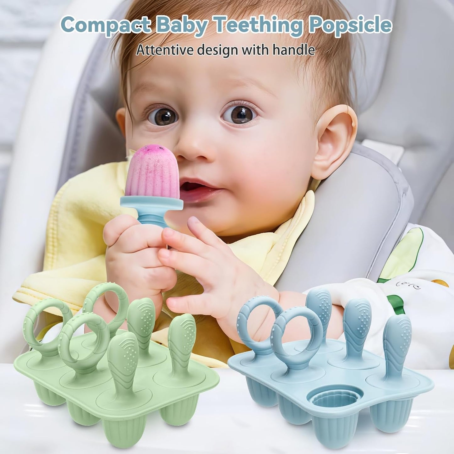Silicone Toddlers Popsicle Molds with Sticks, 2Packs Mini Popsicles Molds for Baby Breastmilk Popsicle Molds for Teething Relief, Frozen Treats Maker Popsicle Maker Ice Pop Mold for Babies Kids