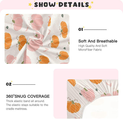 Fitted Crib Sheets Cactus and Floral Stretchy Portable Playard Sheets for Baby Toddler, Breathable Soft Mini Crib Mattress 52 x 28 in for Boys and Girls