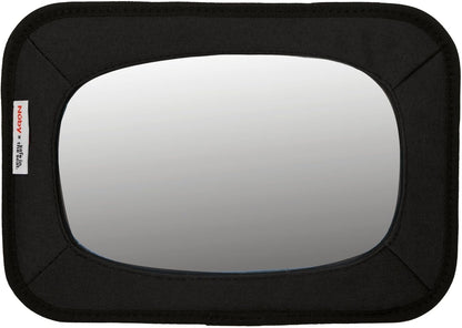 Nuby x Safe in the Seat Backseat Baby Mirror - Shatter-Resistant Car Mirror with Tether Anchor Strap - Fits Most Headrests for Rear-Facing Baby Monitoring