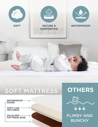 Baby Delight Beside Me Dreamer Bassinet | Bedside Sleeper | 6-Position Height Adjustment | Charcoal Tweed