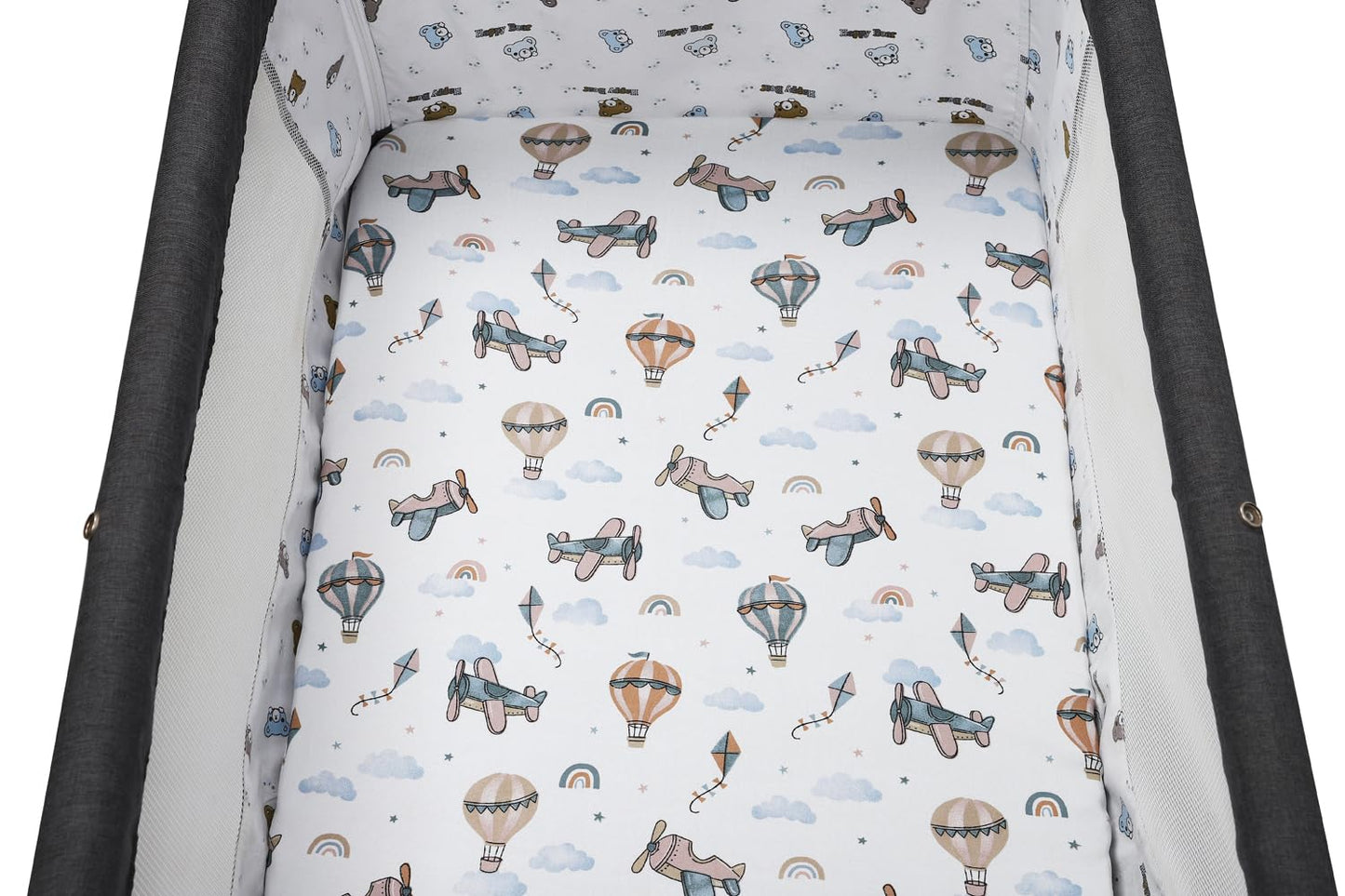 Bassinet Sheet Set 2 Pack Snug Fitted Bedside Sleeper Bassinet Sheets, Stretchy Ultra Soft, Unisex Boy Girl, Light Blue & Dinosaur