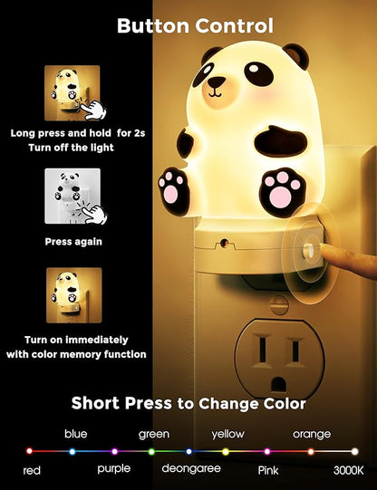 L LOHAS LED Night Light for Kids, 3D Cute Night Light Plug in, Dusk to Dawn Nursery Night Lights, RGB+Soft White 3000K, 3 Lighting Modes, Room Decor, Children