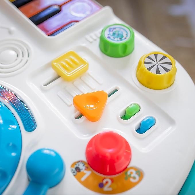 Baby Einstein Musical Mix ‘N Roll 4-in-1 Push Walker, Activity Center, Toddler Table & Floor Toy, 100+ Songs & Phrases, DJ Station with Piano