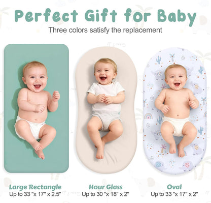 3 Pack Stretchy Bassinet Sheets 20" x 33" Compatible with Baby Delight, Angelbliss, Maxi-COSI & Most Regular Size Bedside Sleeper- Soft Breathable Fitted Bassinet Sheets for Baby - Yellow & Flower