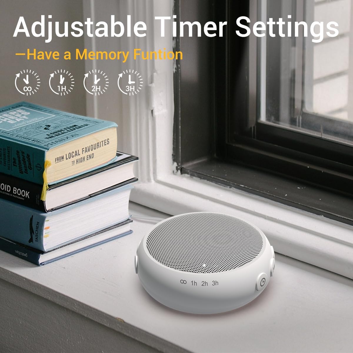 Continuous Sound Machine Battery Small White Noise Machine for Baby Kids Adult with 32 Soothing Sounds 32 Volume Levels Sleep Brown Noise Machine for Travel Office Privacy with 4 Timer & Memory