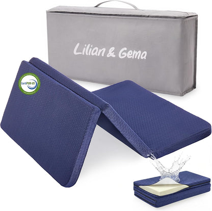 Lilian&Gema Pack and Play Mattress 38"x26"x1.5", Pack N Play Mattresses Pad for Play Pen and Playard, Premium Foam Playpen Mattress Topper with Washable Cover & Traveling Bag for Baby Toddler