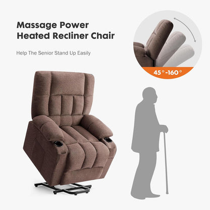 Sweetcrispy Recliner Chair, 360 Swivel Rocker Chair for Adults, Glider Rocker Recliners, Nursery Chairs for Living Room, High Back, Upholstered Deep Seat, Classical Brown
