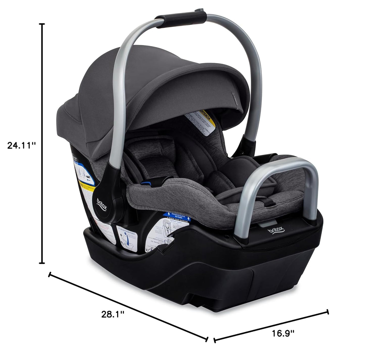 Britax Willow SC Infant Car Seat, Rear Facing Car Seat with Alpine Base, ClickTight Technology, RightSize System, Pindot Stone