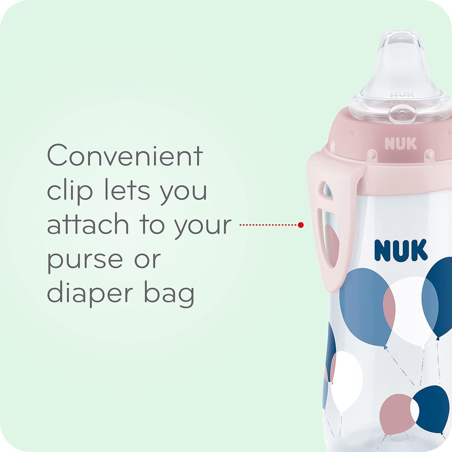 NUK Active Sippy Cup, 10 oz, 2 Pack, Disney's Cars, Lightning McQueen, BPA-Free, Spill-Proof, Transition Cup