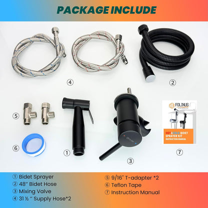 Handheld Bidet Sprayer for Toilet Warm Water Mounted on The Bathroom Vanity，Stainless Steel Hot and Cold Bidet Sprayer with Brass Mixing Valve for Feminine Hygiene (Chrome)