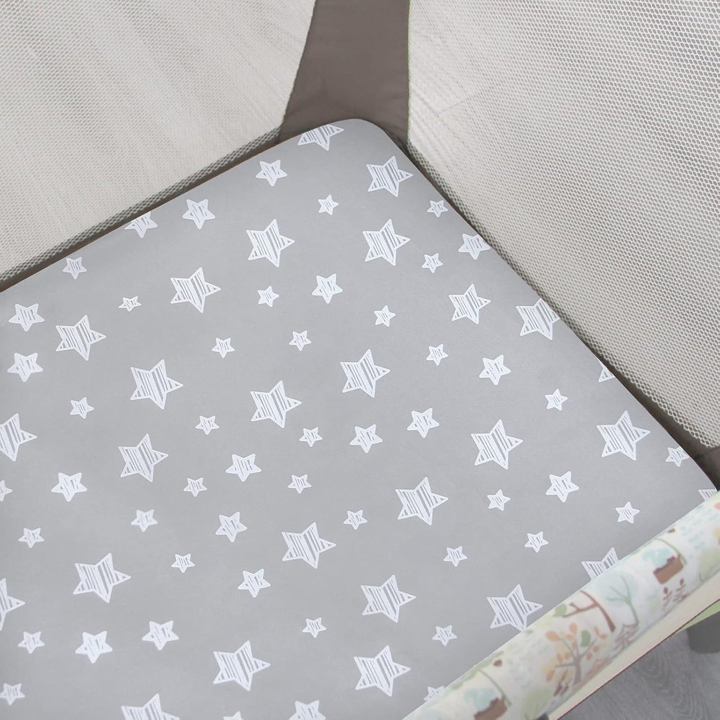 Pack and Play Sheets, 2 Pack Mini Crib Sheets, Stretchy Playard Fitted Sheet, Compatible with Graco Pack n Play, Soft and Breathable Material, Planet & Flower