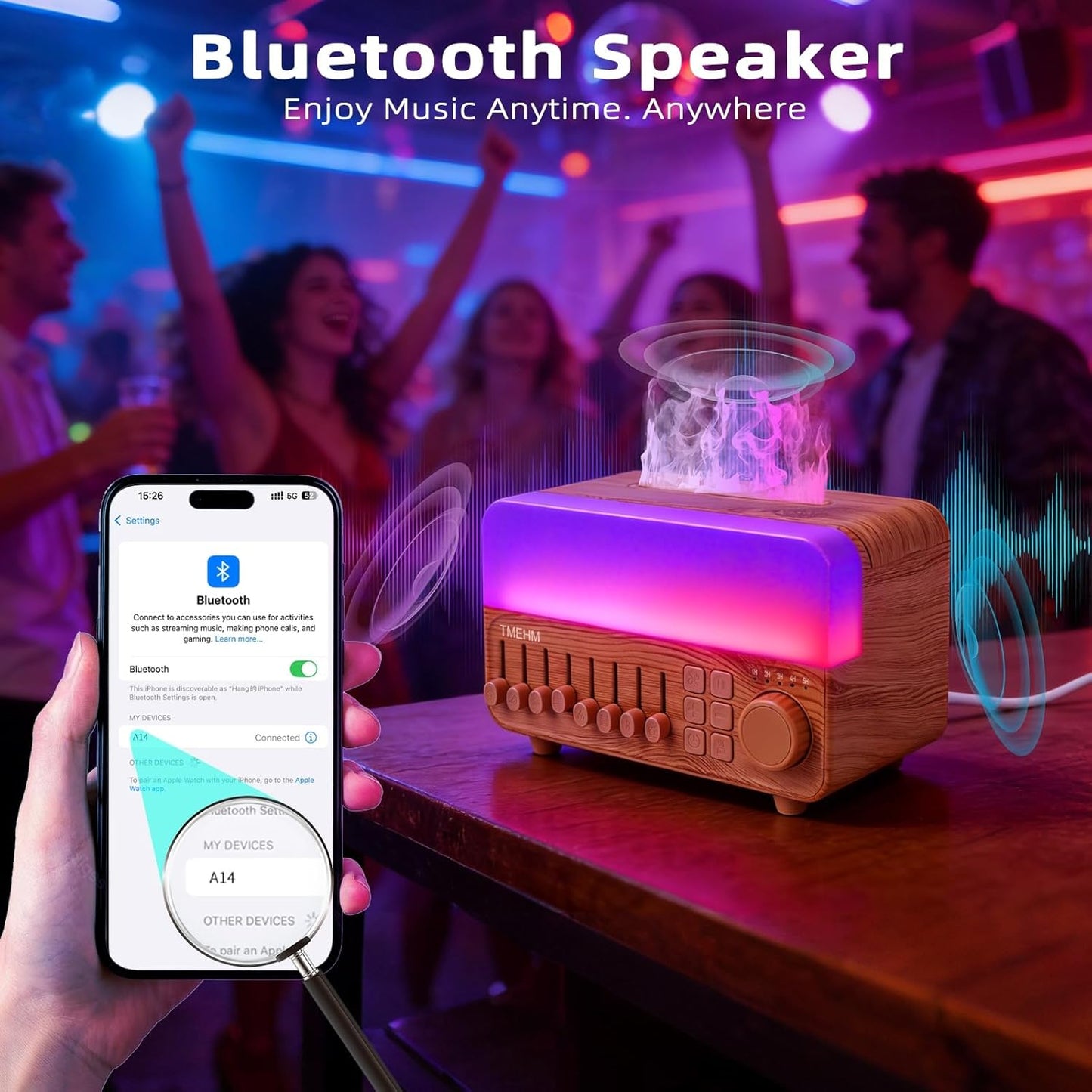 TMEHM 4-in-1 Sleep Sound Machine with White Noise & 8 Nature Sounds, Bluetooth Speaker, Night Light & Aroma Diffuser with Timer for Baby, Kids and Adults (Matte White)
