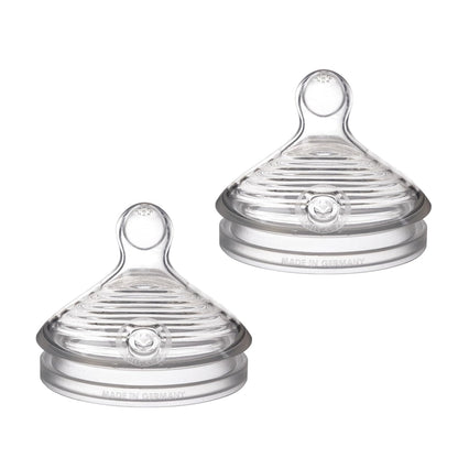 NUK Simply Natural Baby Bottle Nipples - Slow Flow, Silicone, Extra Soft, Anti-Colic Air System, BPA-Free, Pack of 2