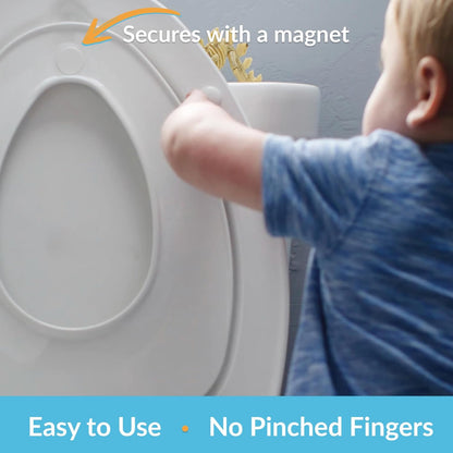 Mayfair NextStep2 Toilet Seat with Built-In Toddler Potty Training Seat, Slow Close, Easy Clean, Magnetic Removable Kids Seat, ELONGATED, Biscuit