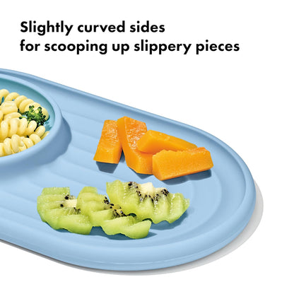 OXO Tot Textured Suction Plate & Spoons Set, Baby Led Weaning Supplies