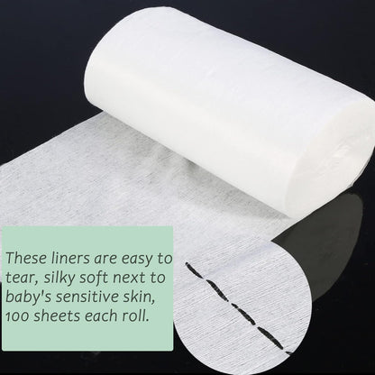 ALVABABY Diaper Liner for Baby Cloth Diapers Natural Soft Disposable Diaper Liners 11.8x7.1 Inch Fragrance Free Chlorine Free 400 Sheets