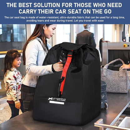 Car Seat Travel Bag for Airplane, Large Waterproof Car Seat Bags Fits Most Infant Car Seats, Convertible Car Seats, Booster Seats, Car Seat Bases, Adjustable Shoulder Strap, Blue
