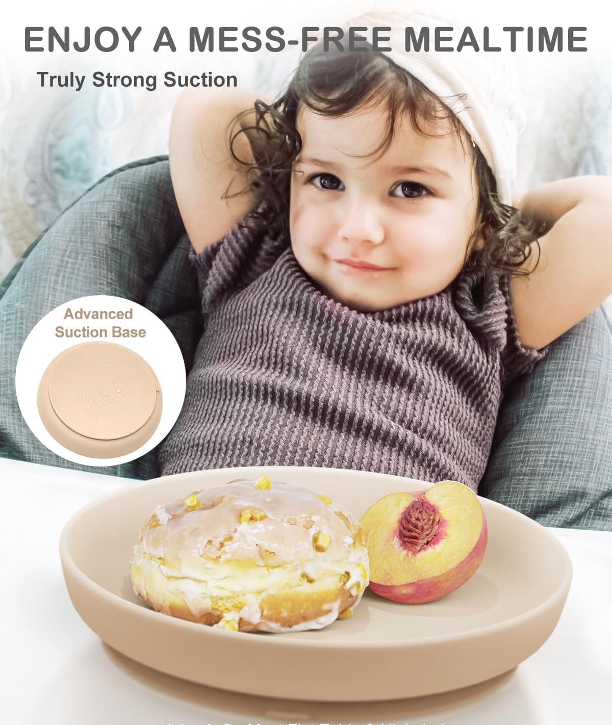 Classic Suction Toddler Plates 3 PCS, Food Grade Silicone Baby Plate with Suction BPA Free, Deeper Feeding Dishes for Toddler Kids Baby, Dishwasher Safe