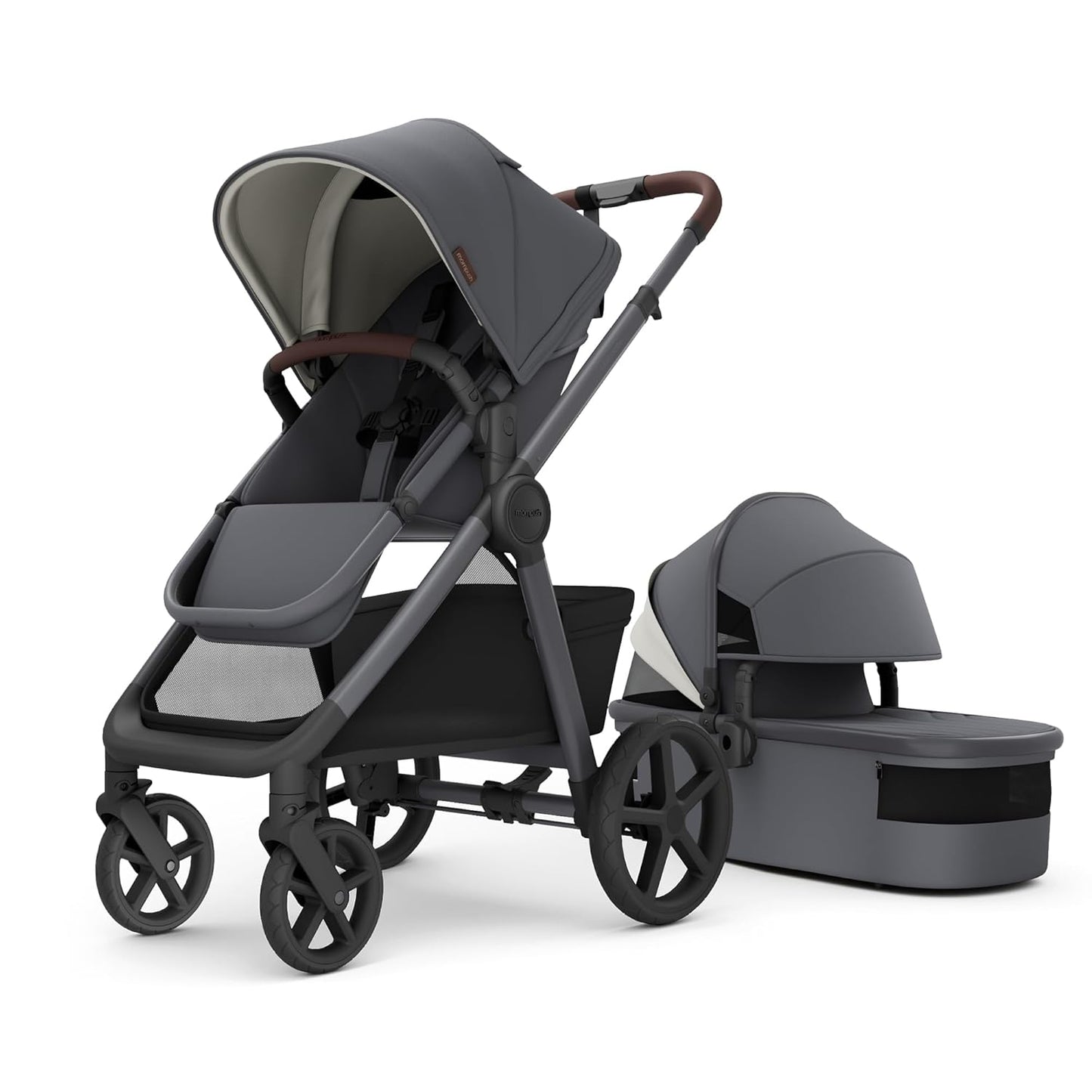 Mompush Ultimate2 Baby Stroller, Premium Convertible Full-Size Stroller for Toddler, Reversible Seat with One Hand Recline Adjustment, Car Seat Adapter Included