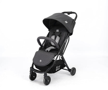 HiBud Baby Stroller, Lightweight Compact Stroller with One-Hand Auto Folding, 5-Point Harness, Adjustable Footrest, Multi-Position Recline, Carry Strap, Supports up to 40 lbs (Grey)