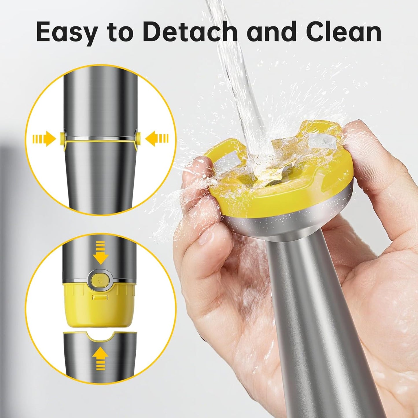 Turelar Immersion Blender Handheld Corded Hand Blenders Set 1100W, Trigger Variable Speed 5 in 1 Stick Emulsifier with Chopper, Whisk and Frother for Soup, Baby Food and Smoothies, Orange