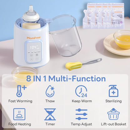 Bottle Warmer, 8-in-1 Fast Baby Bottle Warmer for Breastmilk and Formula,Milk Warmer with Accurate Temperature Control and Automatic Shut-Off,Multifunctional Bottle Warmers for All Bottles (Purple)