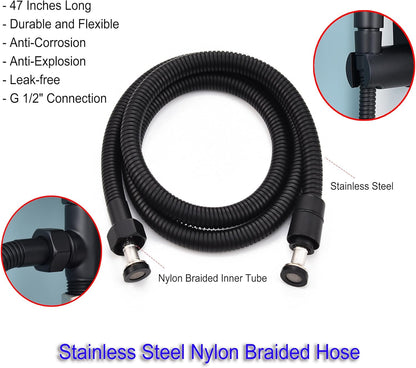 Matte Black Senhozi Toilet Bidet Sprayer, Sprayer Attachment with Stainless Steel Hose for Personal Hygiene, Handheld Toilet Sprayer for Baby Cloth Diaper and Bathroom Spray for Pet Shower Baby Shower