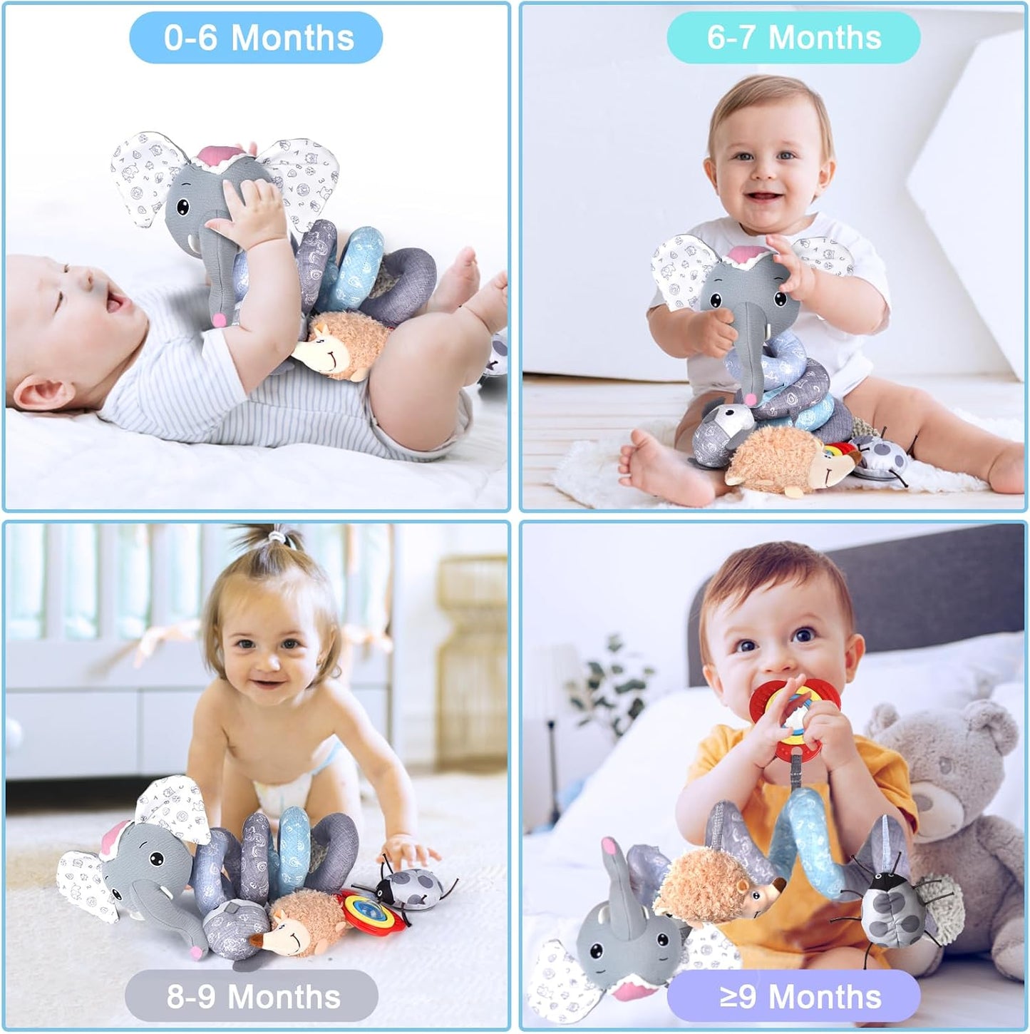 MONSTIME Musical Car Seat Toys Newborn Toys, Stroller Toys Baby Toys 0-6 Months Infant Toys, Baby Toys for Carseat Stroller Crib with Rattles Teether, Baby Toys for 0 3 6 9 12 Boys Girls Enfants