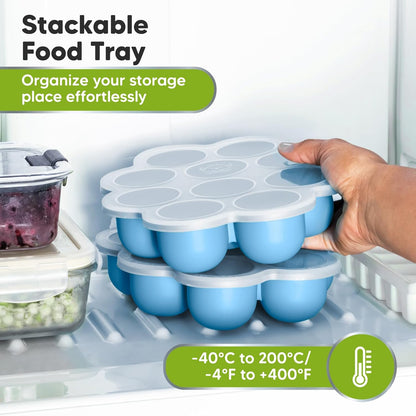 KeaBabies Silicone Food Freezer Trays with Lid, 2oz x 10 Pods Baby Food Storage Containers, Easy Puree Meal Prep, Breast Milk Silicone Freezer Molds, Dishwasher, Microwave Safe, BPA-Free (Chai Latte)