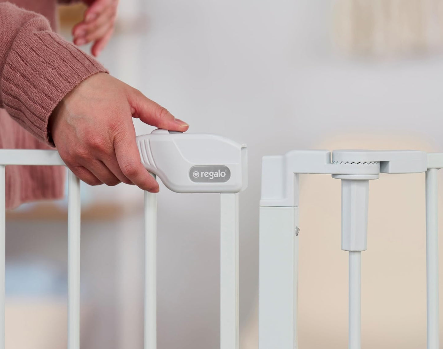 Regalo Safety 192" Super Wide Baby Gate & Play Yard, 2-in-1 Convertible Extra Wide Safety Barrier, Hardware Mounted for Toddlers & Pets, Tested & Safe for 30 Years, American Designed & Owned, White