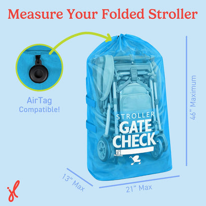 J.L. Childress Gate Check Bag for Single & Some Double Strollers - Travel Bag for Airplane, Fits Most Standard Baby Strollers, Airport Accessories for Gate Check, Flying Essentials - Red