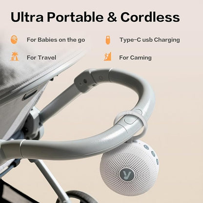 Portable Sound Noise Machine for Baby Kids Adult with 21 Natural Soothing Sounds, Memory Function, 32 Levels of Volume, Powerful Battery, Noise Canceling, Sleep Sound Timer Therapy for Home, Travel