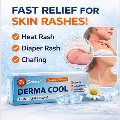 Derma Cool Skin Rash Cream – Rapid-Action Soothing Relief for Red, Irritated, Dry Skin & Diaper Rash – Helps Heal, Protect & Prevent Rashes. Intensive Care Formula 30g